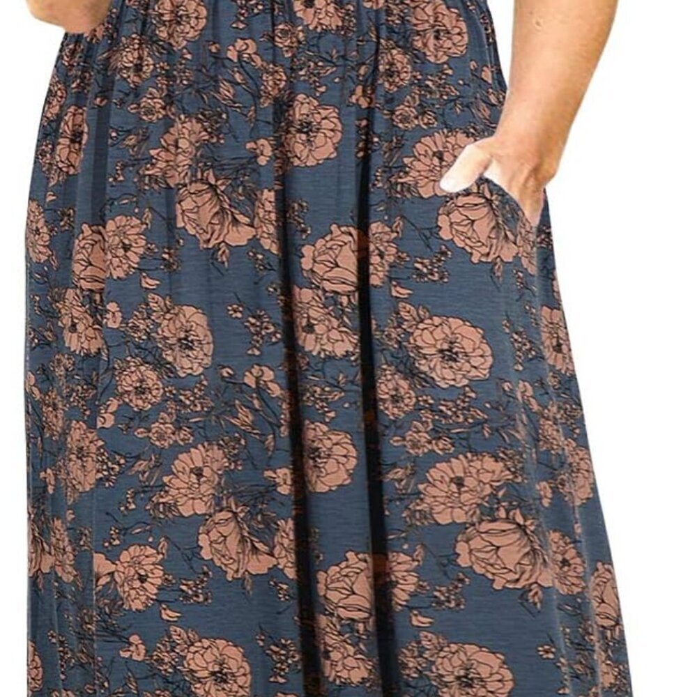 Plus Size Maxi Dress Casual Beach Long with Pockets for Women